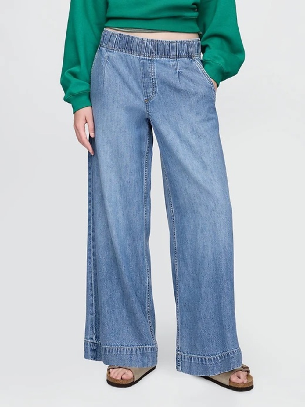 GAP Light Blue Wide-Leg Elastic Waist Jeans